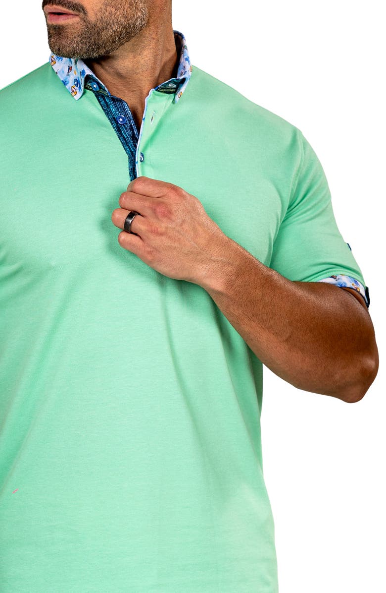 Maceoo Newton Marthyr0020 Green Button-Down Piqué Polo, Alternate, color, Green