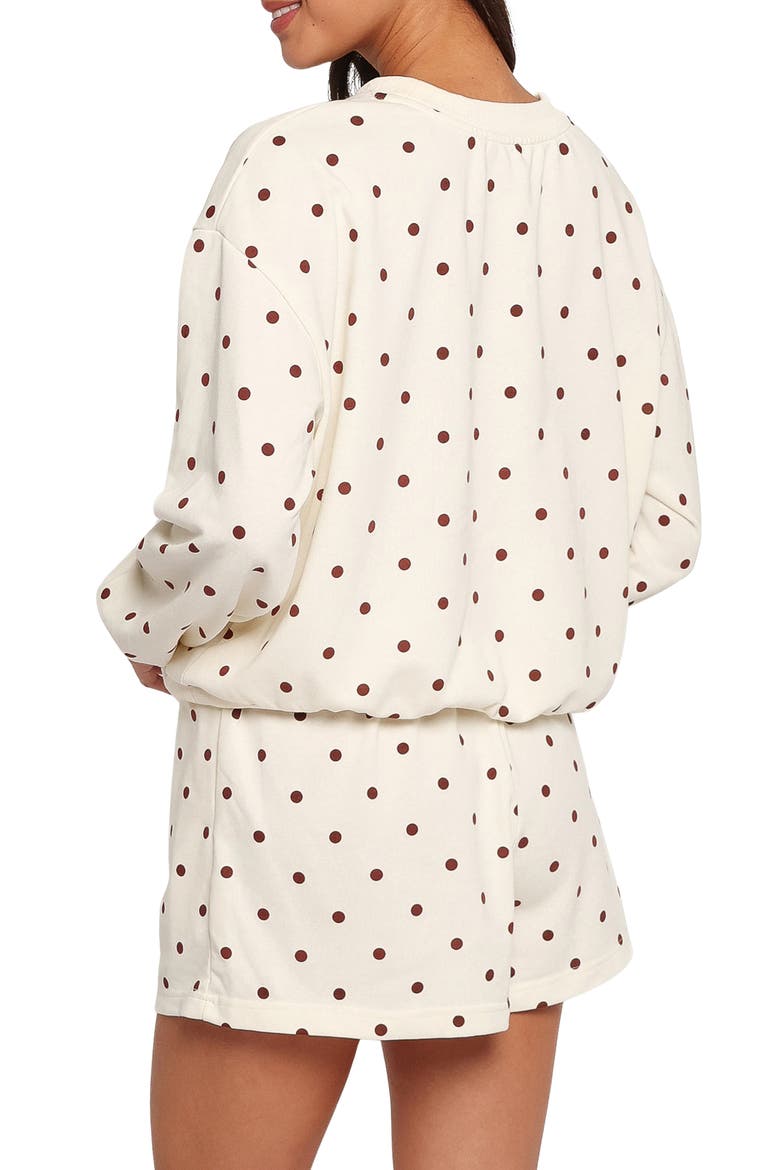 Novie Polka Dot Sweatshirt, Alternate, color, BROWN POLKA DOT