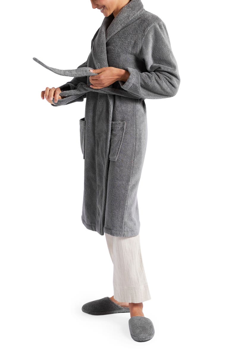Classic Turkish Cotton Robe, Alternate, color, STONE