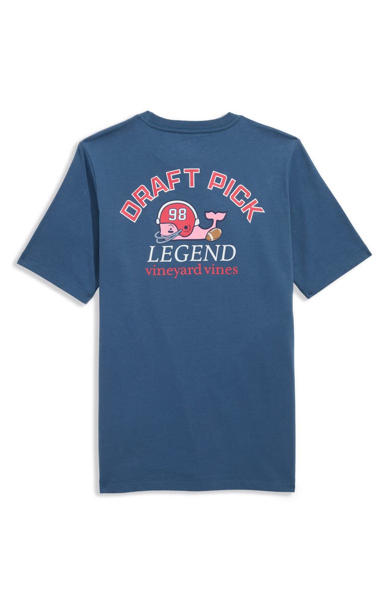 vineyard vines Kids' Fantasy Football Cotton Graphic Pocket T-Shirt, Alternate, color, Moonshine