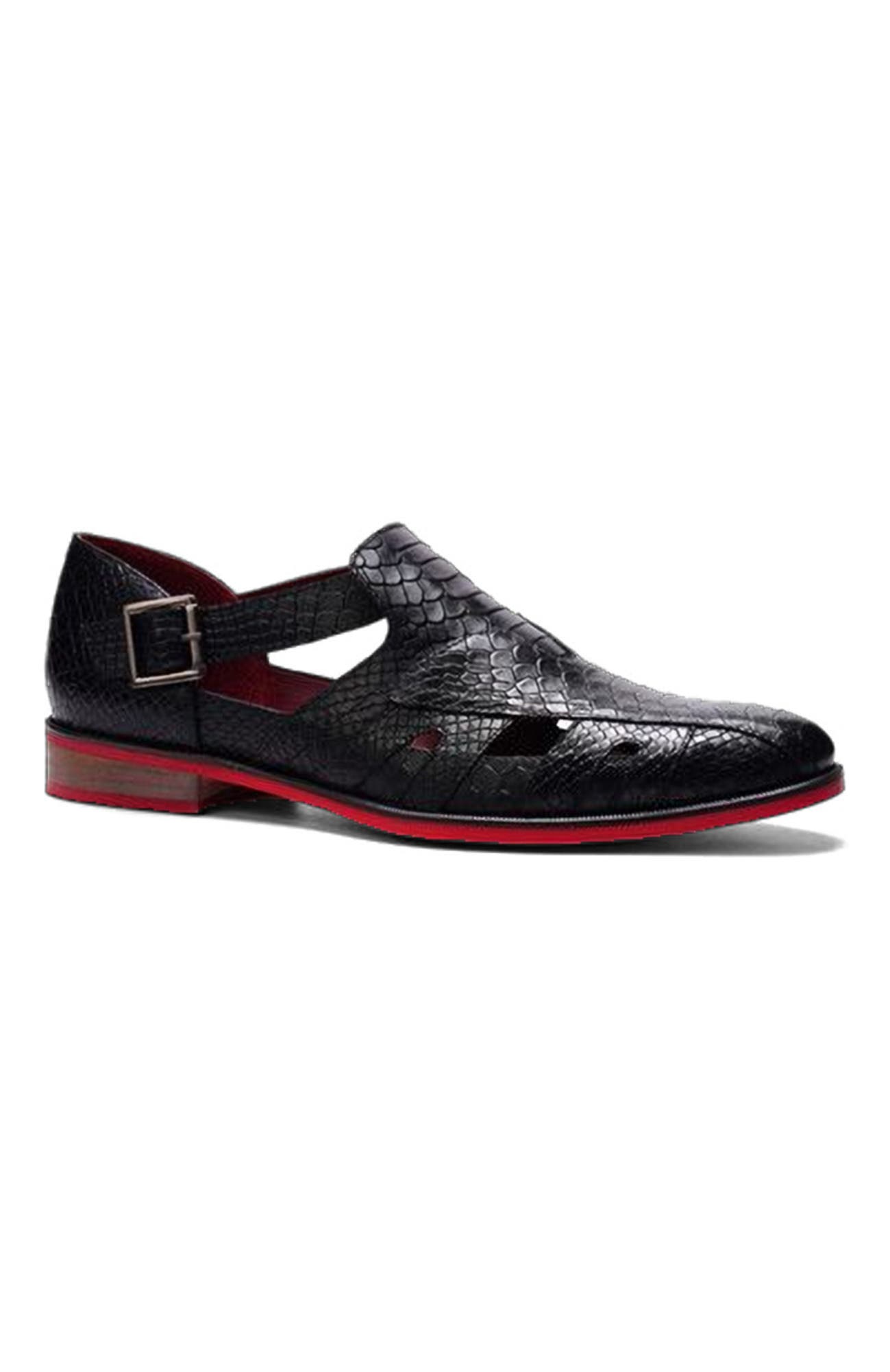 CARLOS SANTANA Aura Fisherman Sandal, Main, color, Black Leather