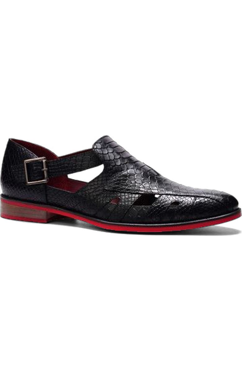 CARLOS SANTANA Aura Fisherman Sandal, Main, color, Black Leather