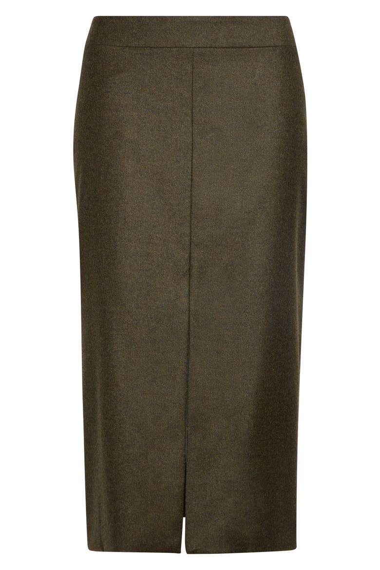Wool & Cashmere Midi Skirt, Main, color, MILITARY GREEN - 0750