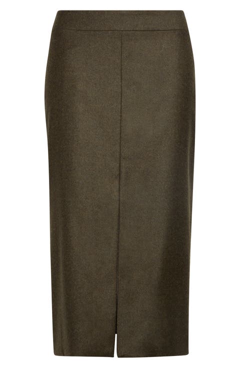 Wool & Cashmere Midi Skirt