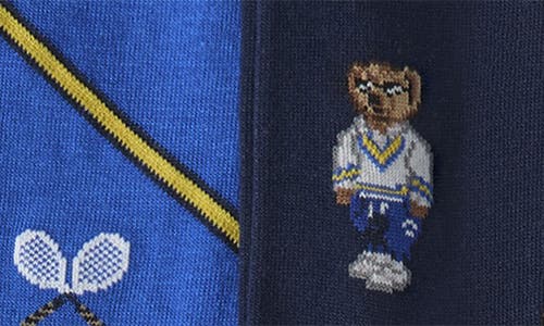 Polo Ralph Lauren Assorted 2-pack Polo Athletic Club Mini Bears Crew Socks In Blue