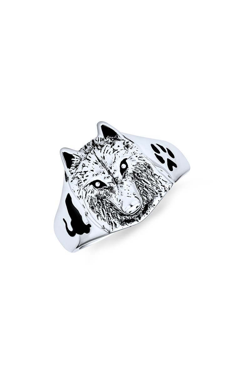 BLING JEWELRY Men's Animal Hunter Statement Ring, Main, color, Silver