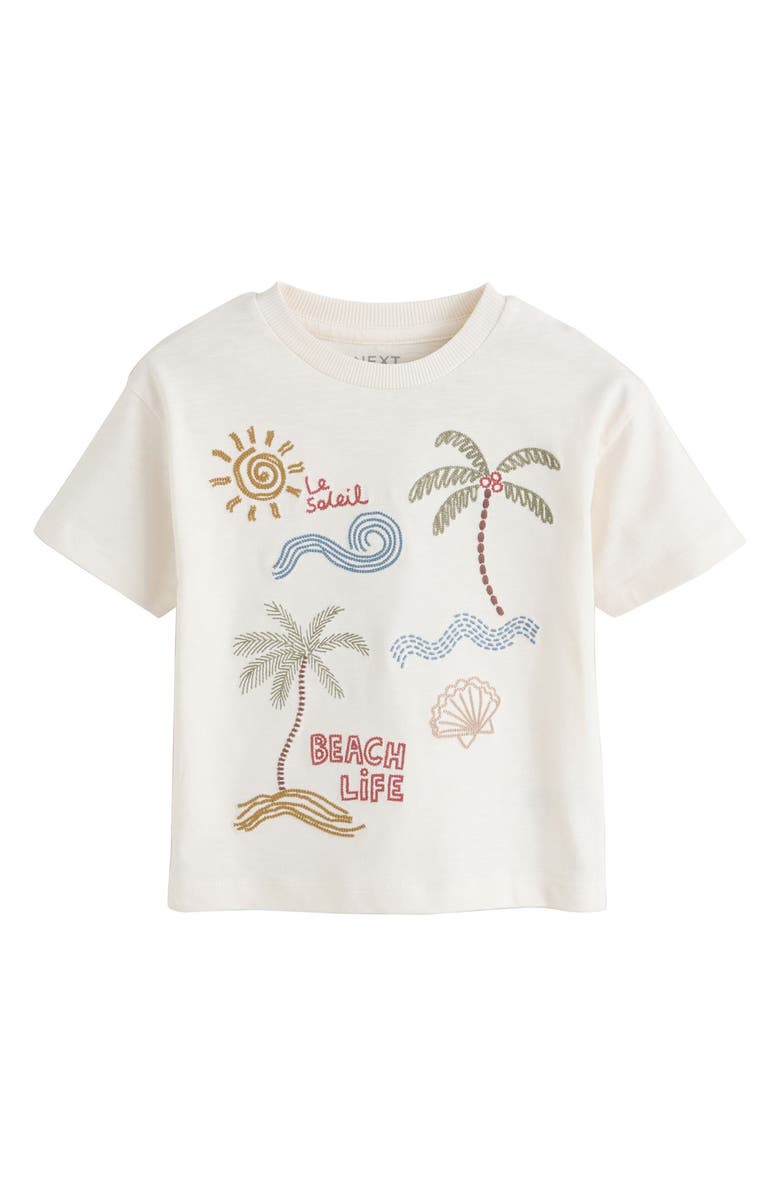 NEXT Kids' Le Soleil Embroidered T-Shirt, Main, color, Neutral
