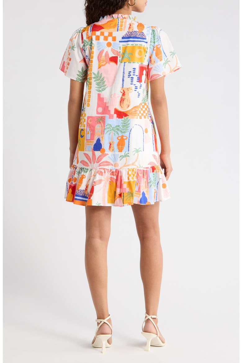 Petrolia Town Celeste Minidress, Alternate, color, ORANGE-PINK-WHITE