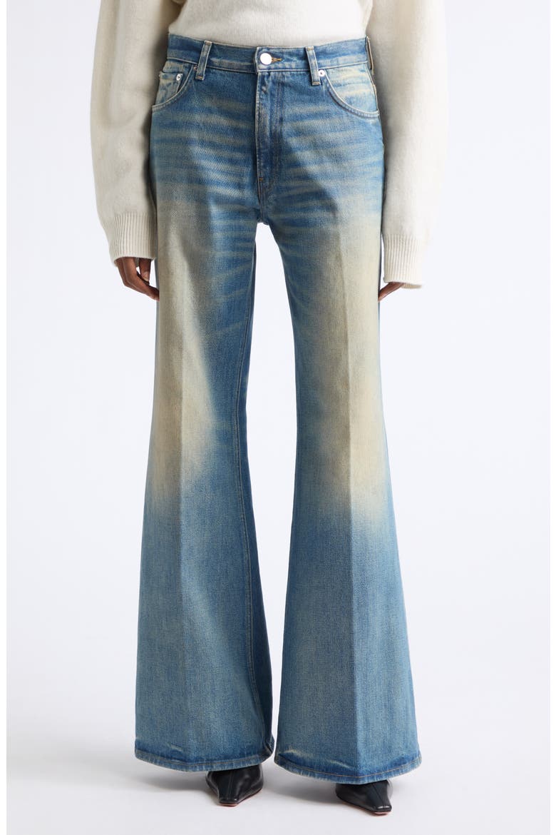 Clara Relaxed Fit Flare Jeans, Main, color, JANE BLUE