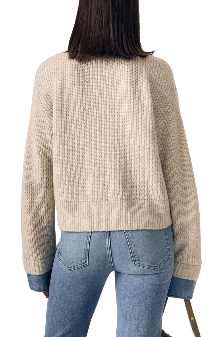 Harvey Mixed Media Sweater, Alternate, color, SUPERLIGHT DENIM/ OATMEAL
