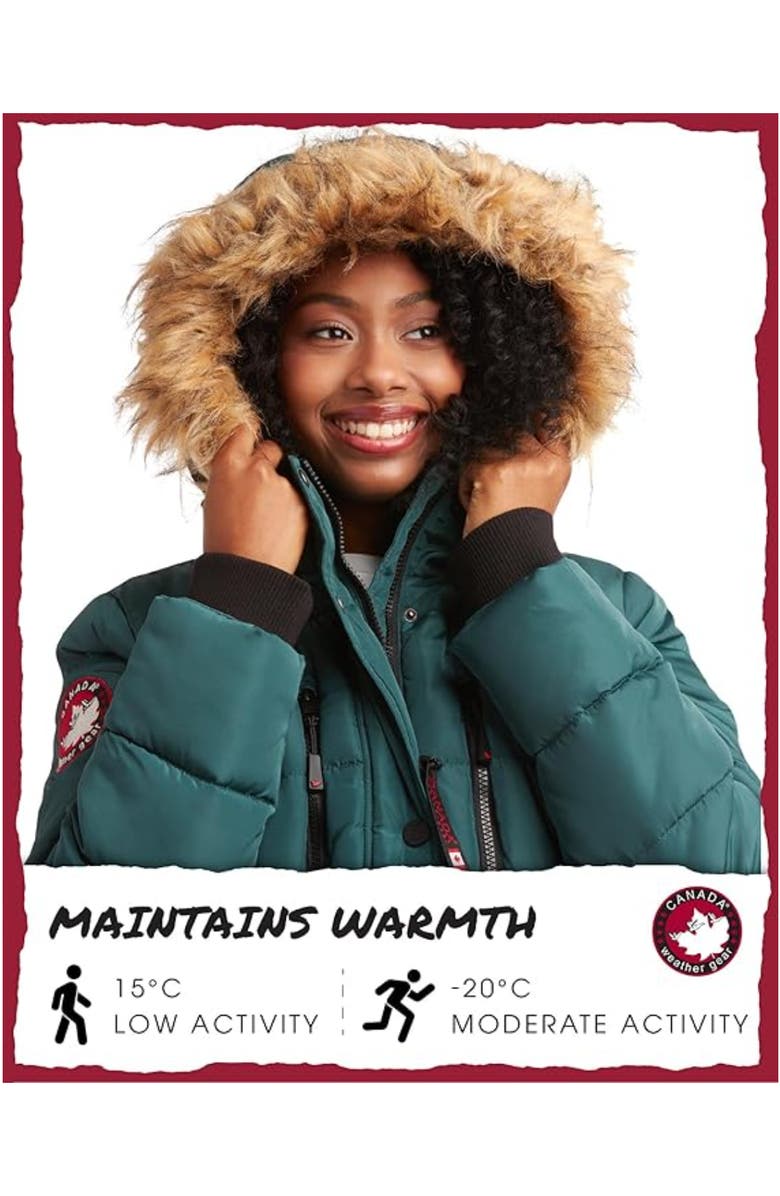 CANADA WEATHER GEAR Women's Heavyweight Long Parka Jacket, Alternate, color, Ponderosa Green