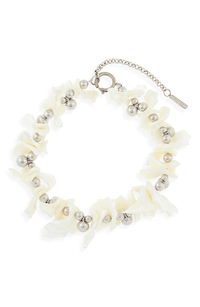 Justine Clenquet Paula Seashell Choker Necklace, Main, color, Palladium