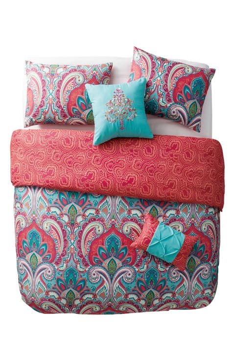 Casa Re`al Reversible Damask 3-Piece Quilt Set - Full/Queen