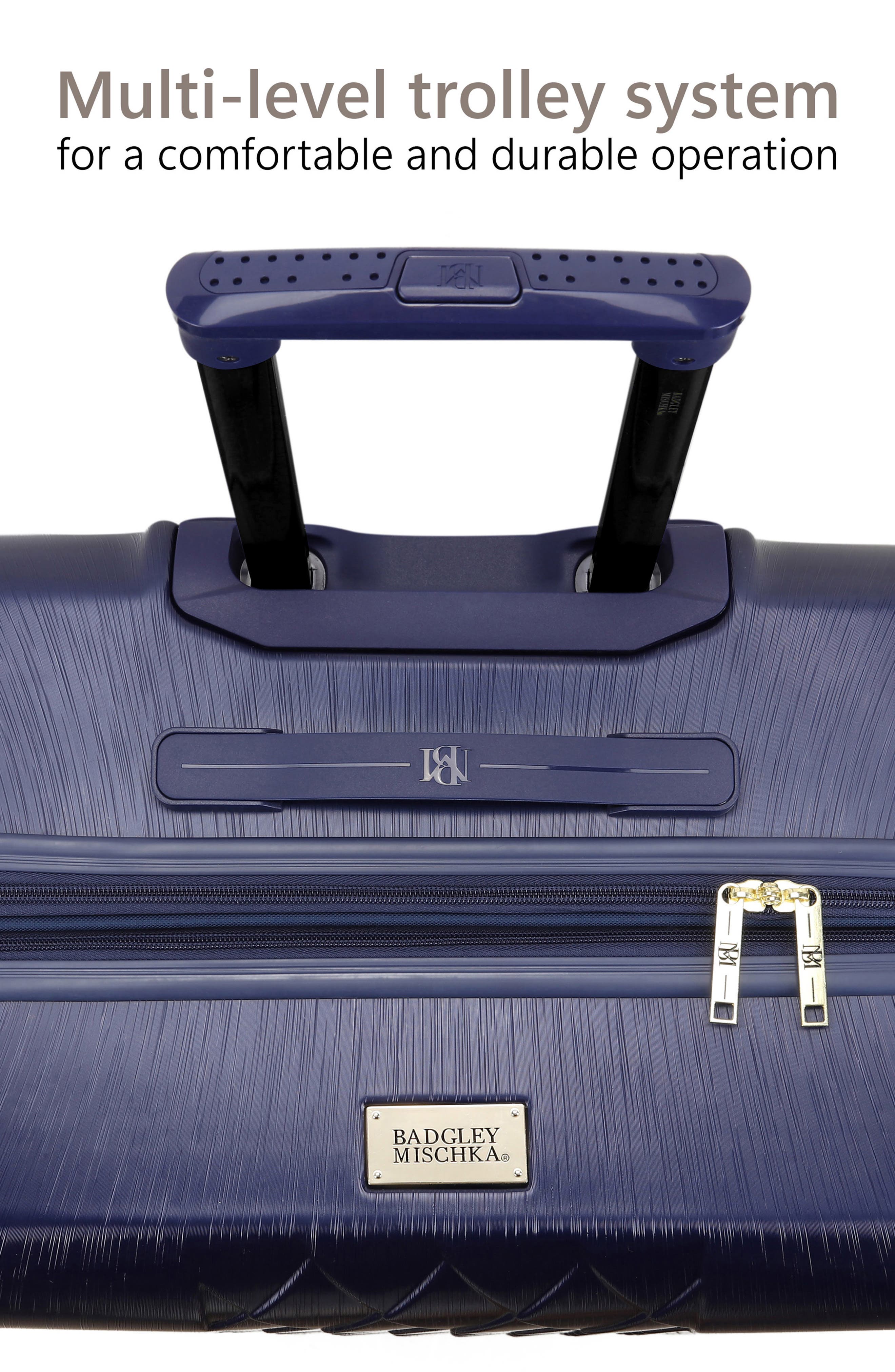 Badgley Mischka Collection Three-Piece Diamond Hardside Spinner Luggage Set, Alternate, color, 