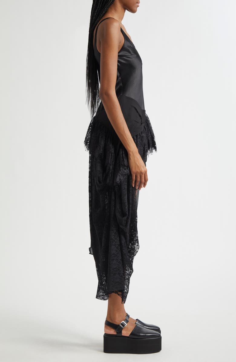 Collina Strada Ammi Fanny Asymmetric Satin & Lace Tank Dress, Alternate, color,