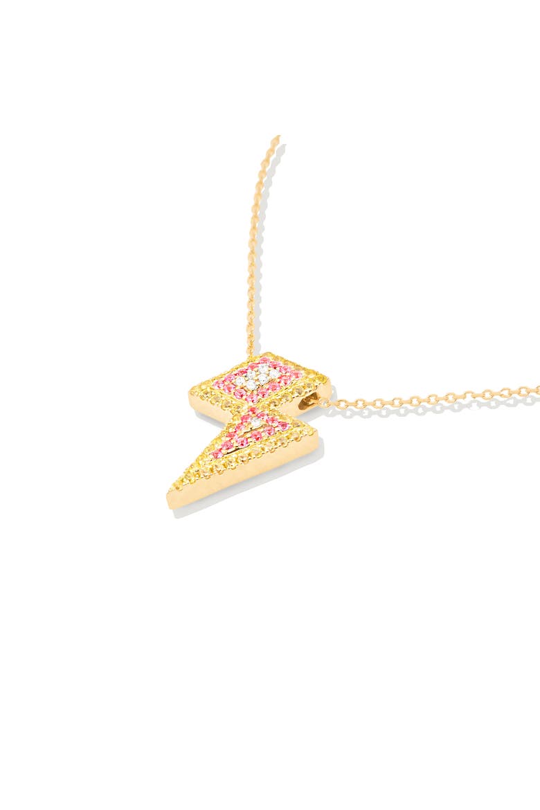 JuJu Lightning Bolt Charm Necklace, Alternate, color, Gold