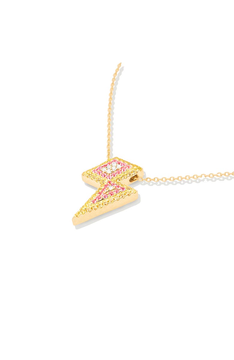 Campbell + Charlotte JuJu Lightning Bolt Charm Necklace, Alternate, color, Gold
