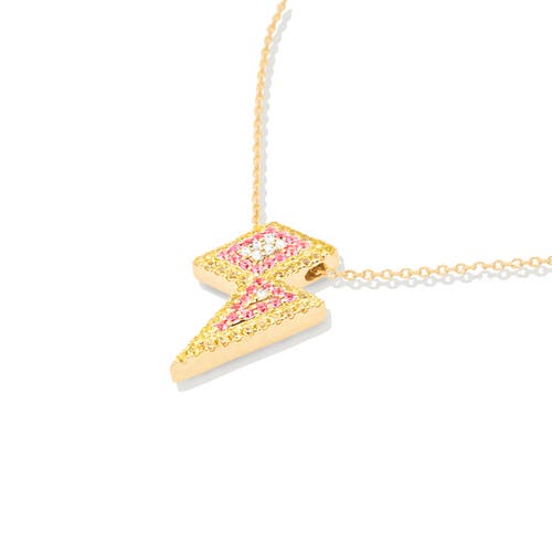 Campbell + Charlotte Juju Lightning Bolt Charm Necklace In Gold