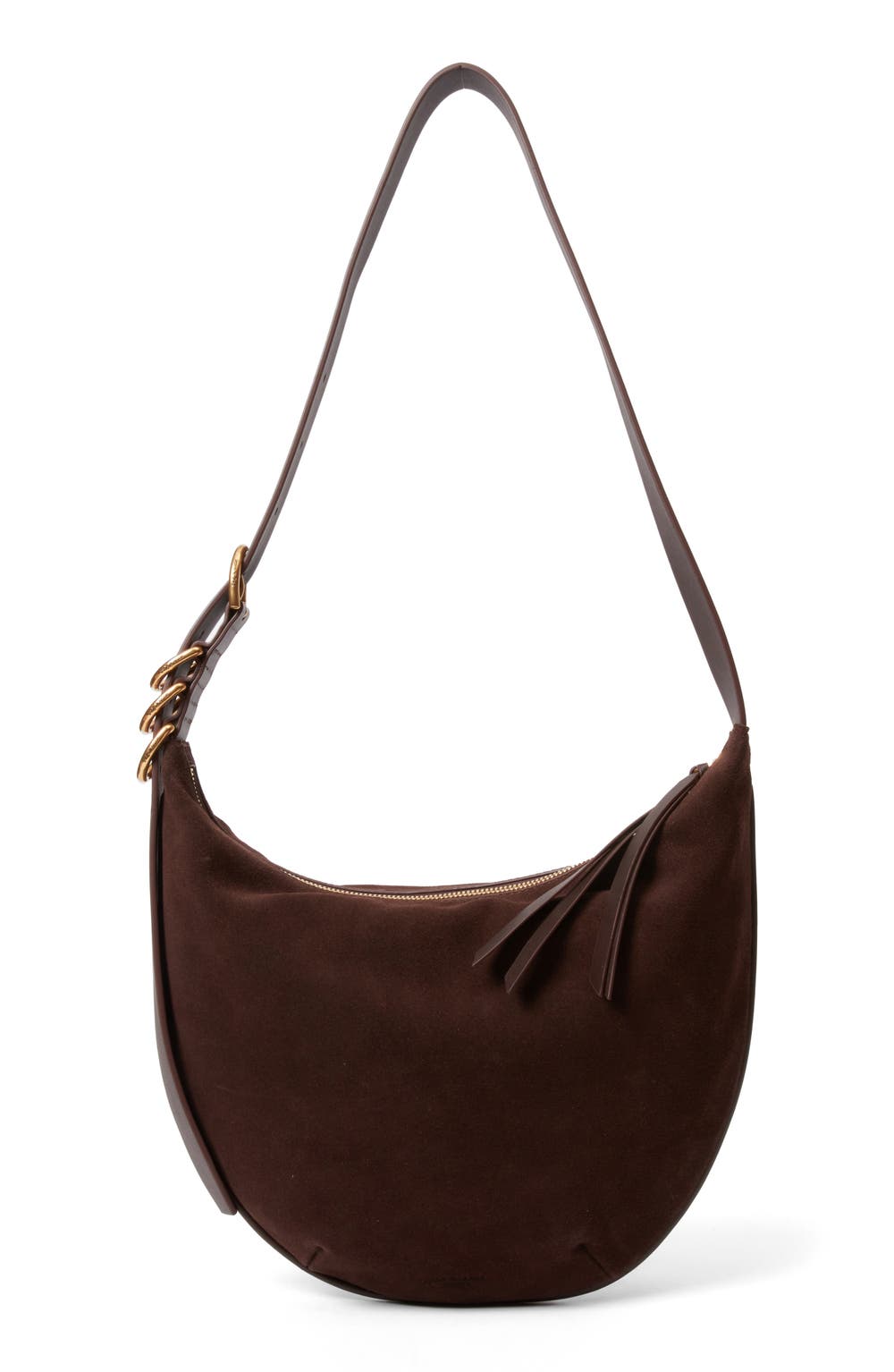 Medium Mercer Suede Hobo Bag, color, CHOCOLATE