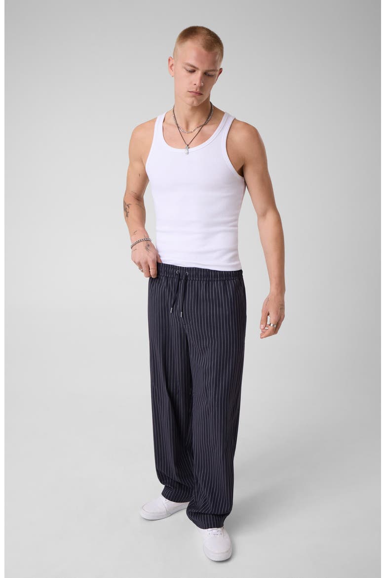 Pinstripe Elastic Waist Pants, Alternate, color, SB0T-DARK