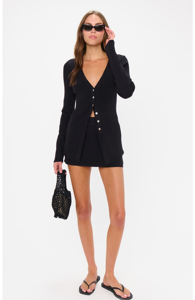 Show Me Your Mumu Josie Mini Skort, Alternate, color, Black Rib Knit