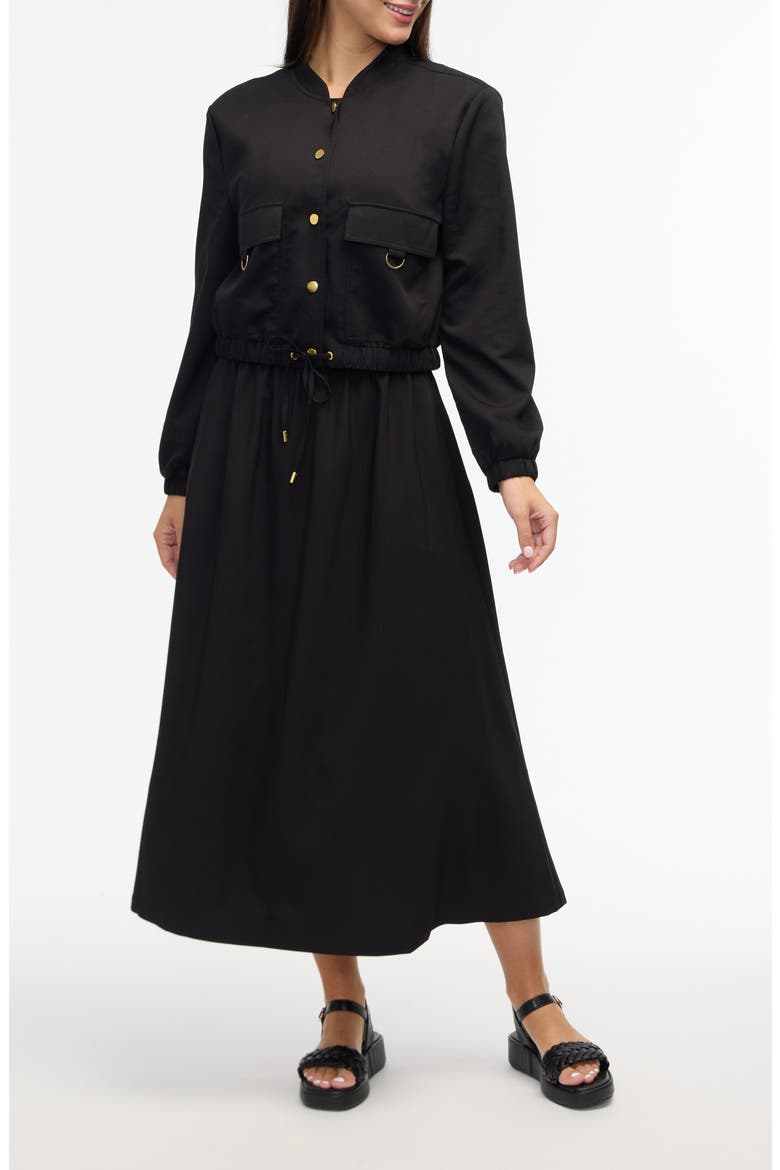 Cropped Bomber Jacket, Alternate, color, BLACK