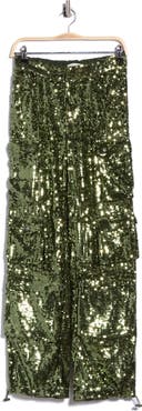 ALICE + OLIVIA Olympia Sequined Cargo Pants