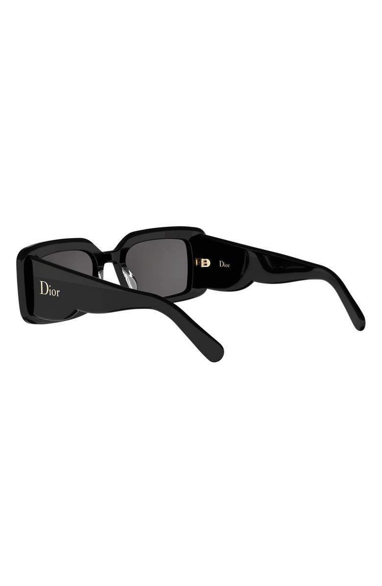 DIOR LuckyCharms S1I Rectangular Sunglasses, Alternate, color, Shiny Black / Smoke