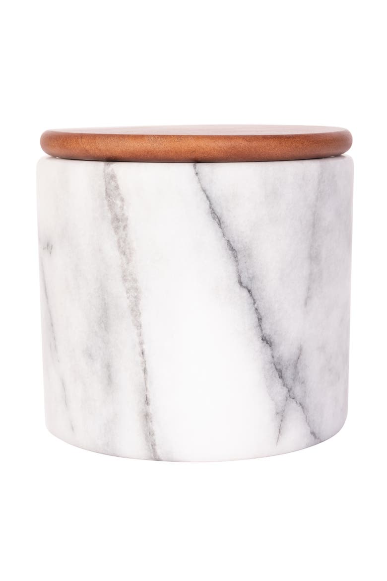 Artifacts Trading Company Storage Canister with Sealed Wood Top, Main, color, White Matte
