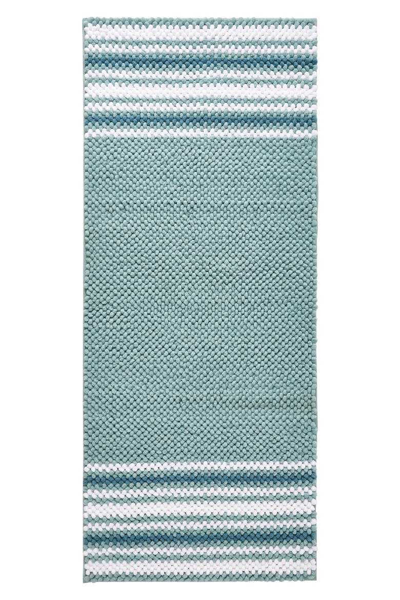Aiden Stripe Jacquard Runner Bath Rug, Main, color, AQUA