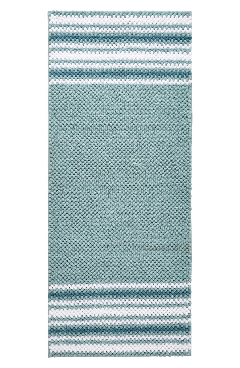 VCNY HOME Aiden Stripe Jacquard Runner Bath Rug, Main, color, Aqua