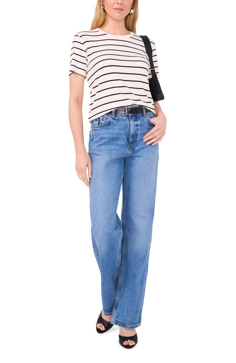 1.STATE Rib Jersey Boxy Crop T-Shirt, Alternate, color, Black/White Stripe