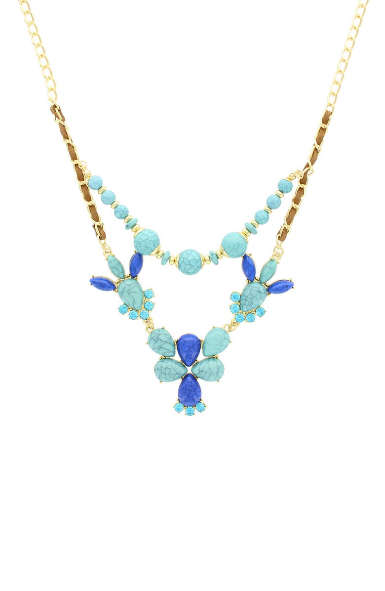 OLIVIA WELLES Nicolette Layer Necklace, Main, color, Turquoise