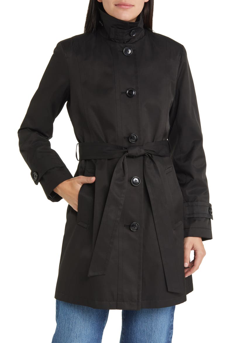 Trench Coat, Main, color, BLACK