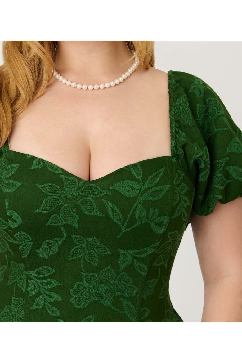 Puff Sleeve Swing Dress, Alternate, color, Green Floral