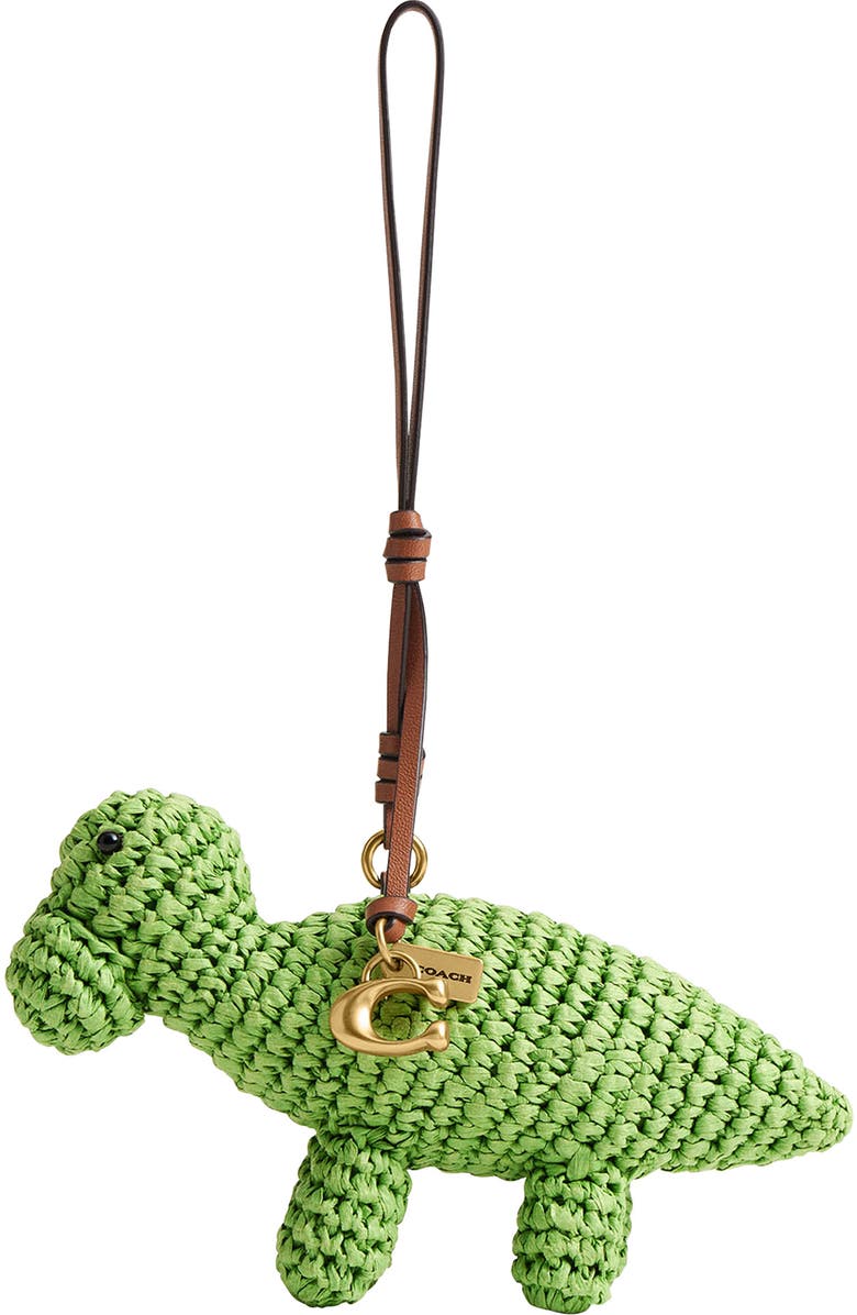 COACH Straw Dino Bag Charm, Main, color,
