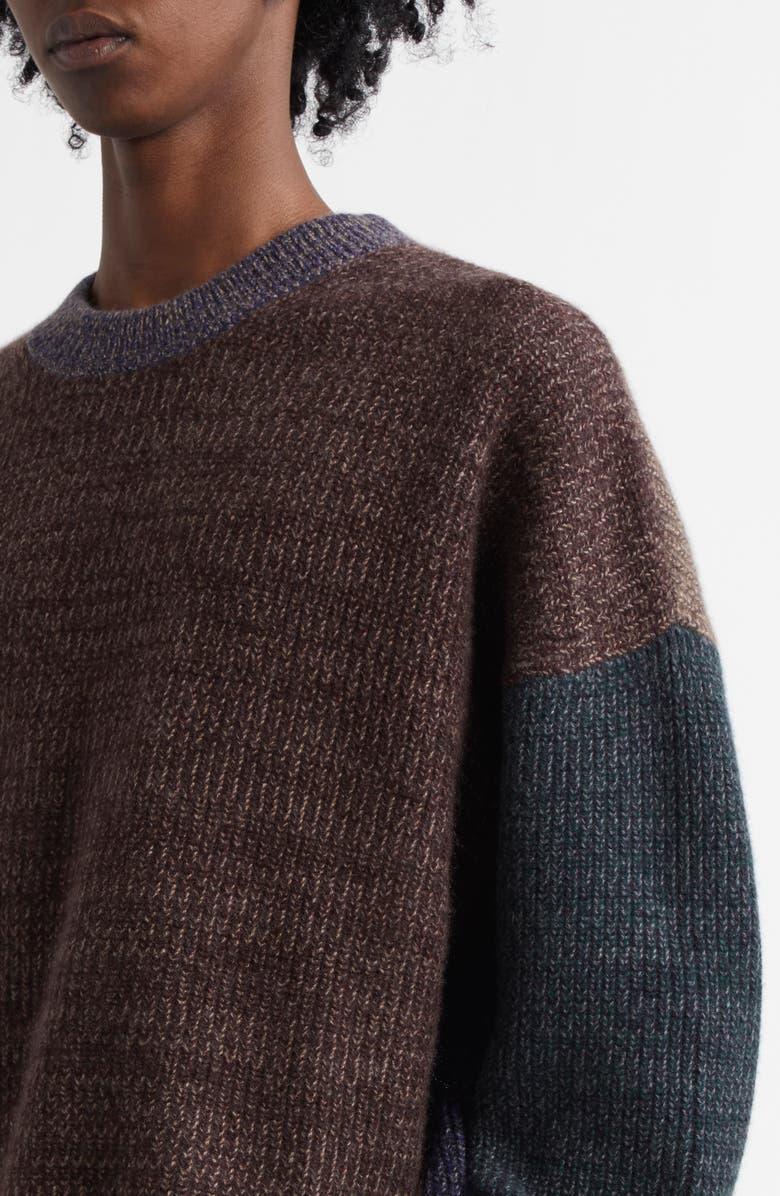 Waste Yarn Project Odd Colorblock One of a Kind Sweater, Alternate, color, Dark/ Med Multi