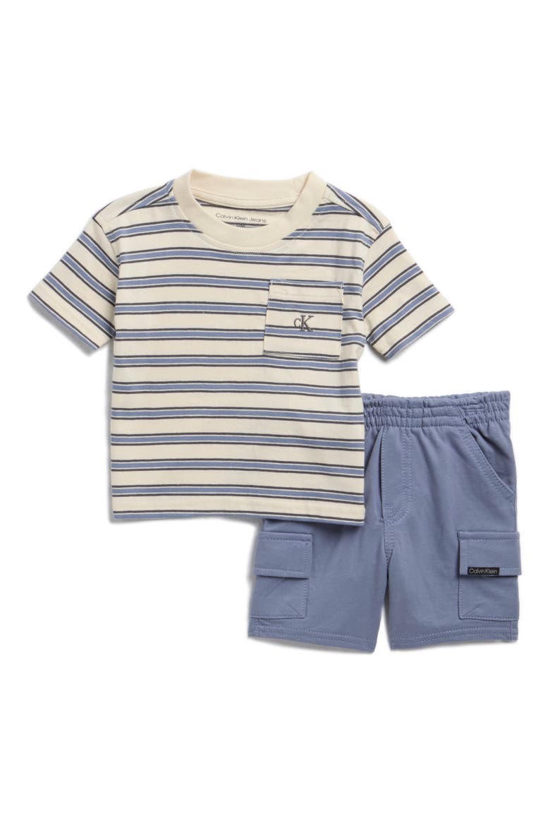 Pocket T-Shirt & Cargo Shorts Set, Main, color, BLUE