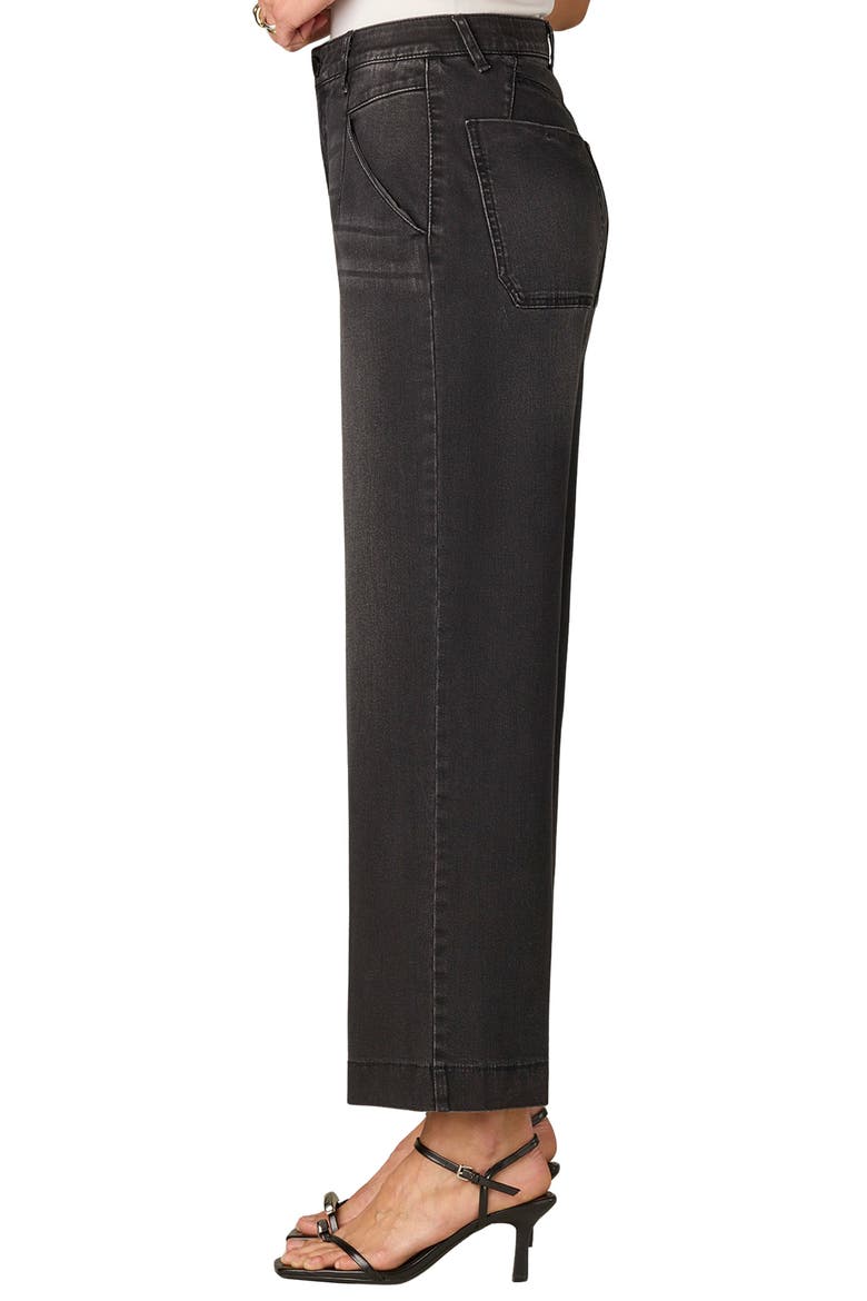 Wyatt Skyrise V-Pocket Ankle Wide Leg Jeans, Alternate, color, WASHED BLACK