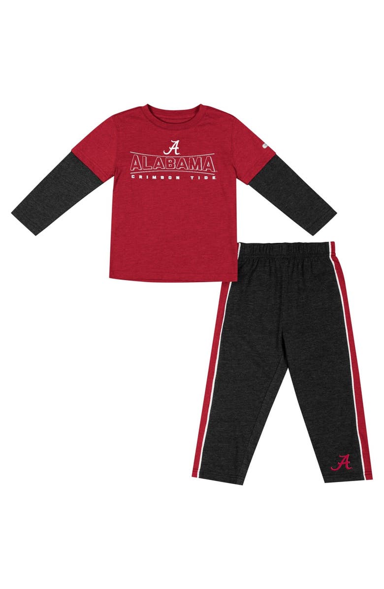 COLOSSEUM Toddler Colosseum Crimson/Black Alabama Crimson Tide Long Sleeve T-Shirt & Pants Set, Alternate, color, Crimson