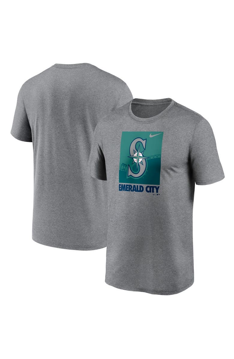 Nike Men's Nike Heathered Gray Seattle Mariners Local Logo Legend T-Shirt, Main, color, 