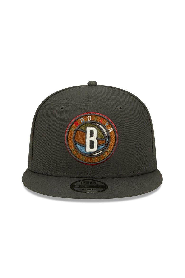 Men's New Era Charcoal Brooklyn Nets Color Pack Multi 9FIFTY Snapback Hat, Alternate, color, Charcoal