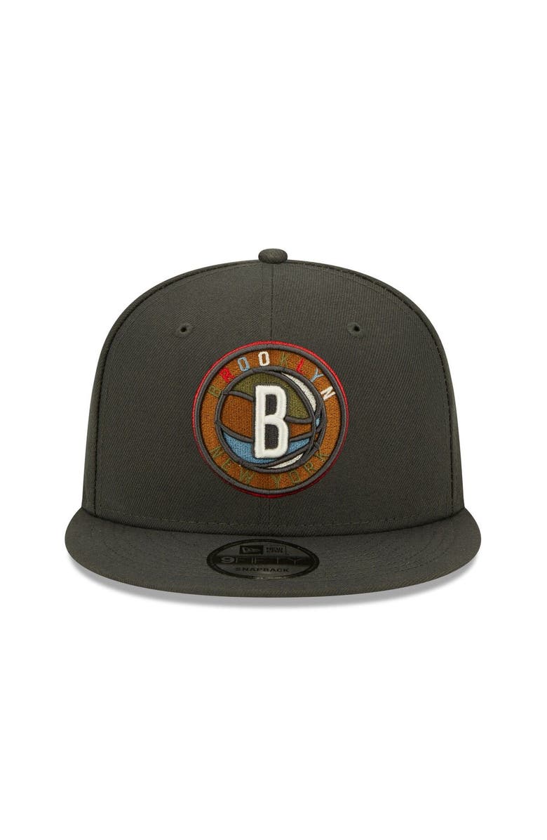 New Era Men's New Era Charcoal Brooklyn Nets Color Pack Multi 9FIFTY Snapback Hat, Alternate, color, 