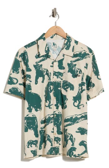Rvca X Tijuana Panthers All Over Camp Shirt In Ceramic