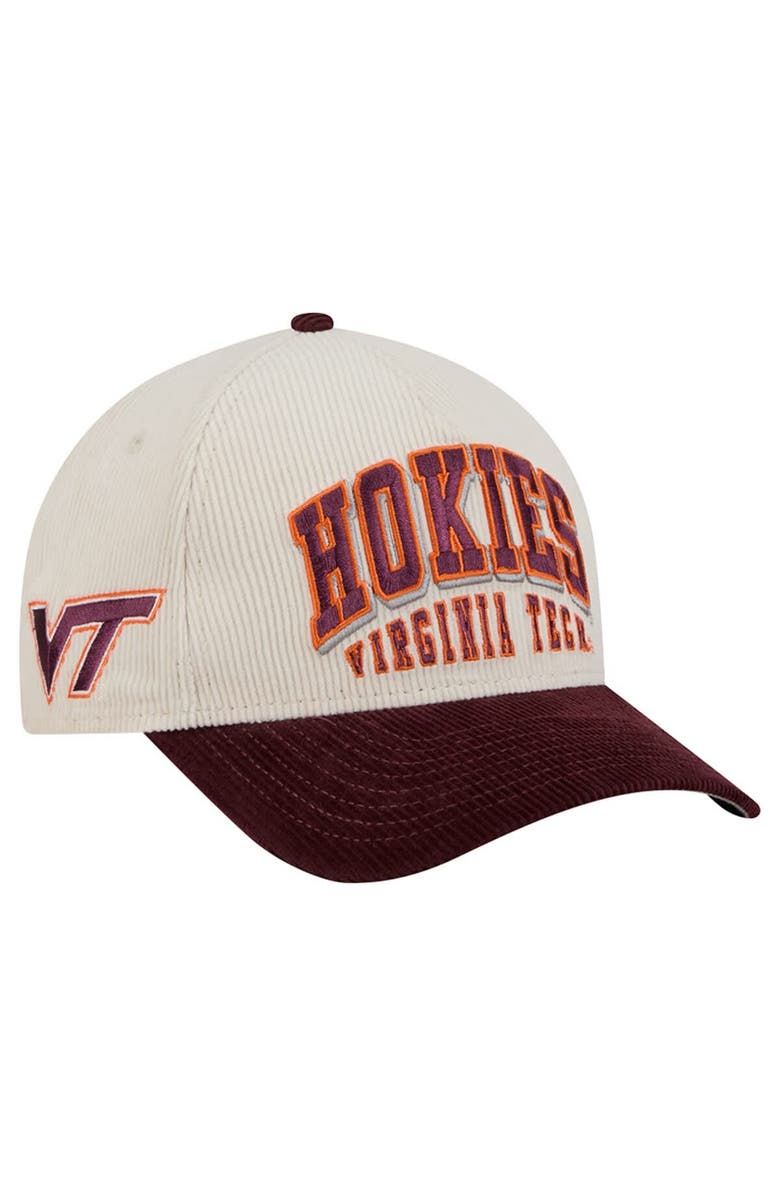 New Era Men's New Era Maroon/Cream Virginia Tech Hokies Arch Two-Tone Corduroy 9FORTY A-Frame Adjustable Hat, Alternate, color, Maroon