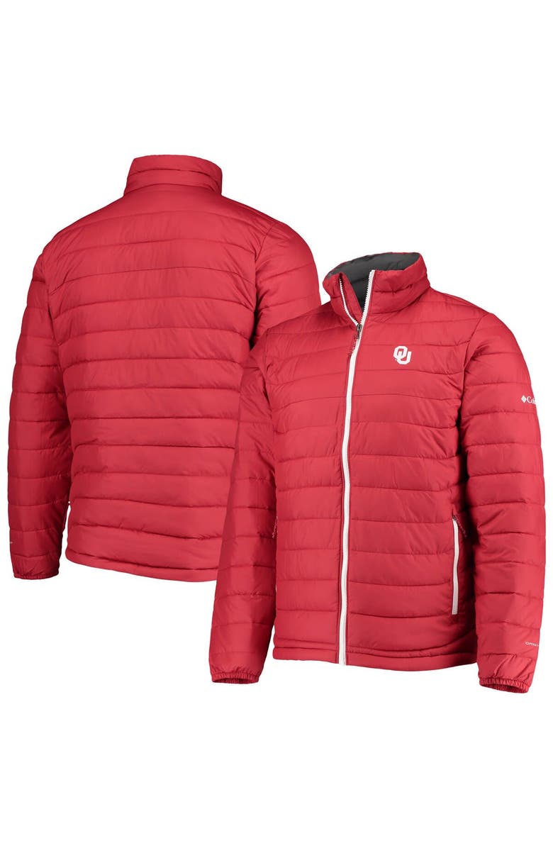 Columbia Men's Columbia Crimson Oklahoma Sooners Powder Lite Omni-Heat Reflective Full-Zip Jacket, Main, color, Crimson