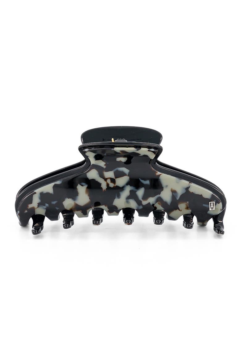 Vincenne large acetate hair clip, Main, color, grey