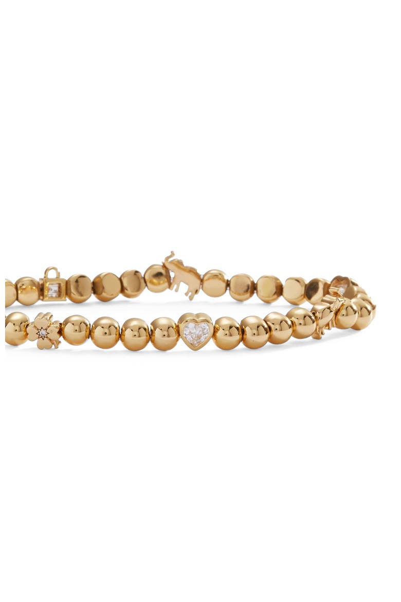 Love Luck Stretch Bracelet, Alternate, color, Gold