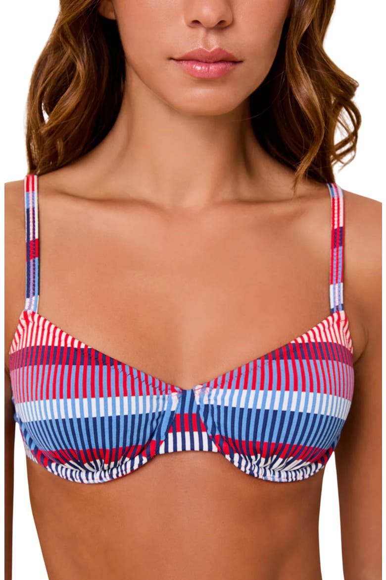 The Eva Underwire Bikini Top, Alternate, color, AMERICA TECHNICOLOR MOSAIC