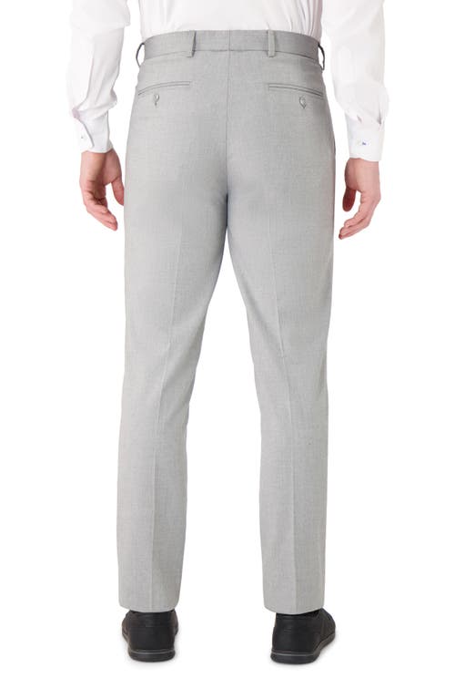 Victor Emmanuel Vince Flat Front Small Check Stretch Dress Pants